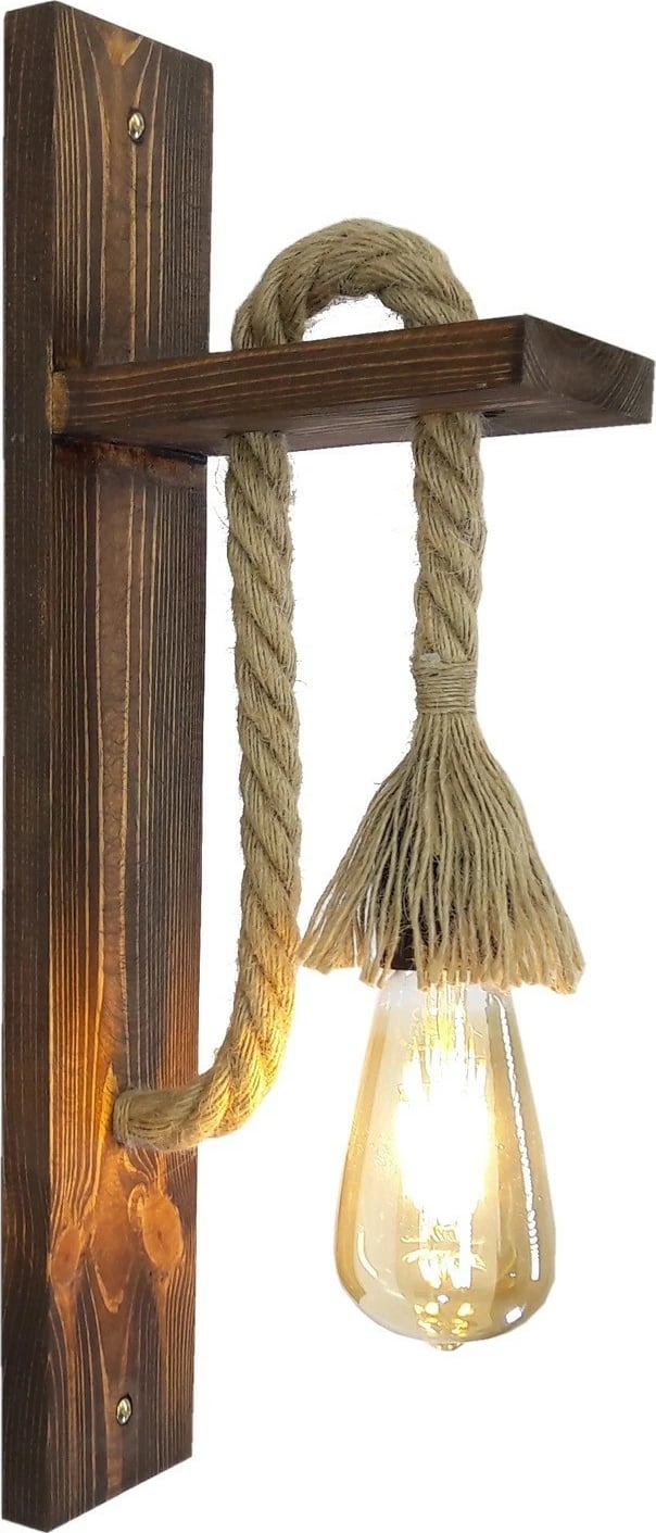 Llambë muri Opviq, dru i fortë pishe, ngjyrë arre, 45x9x17cm Llambë muri Opviq, dru i fortë pishe, ngjyrë arre, 45x9x17cm