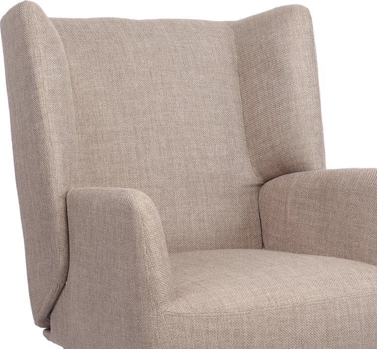 Fotel Mareta, material gri-bezhë, këmbë të zeza, 83x80x99cm