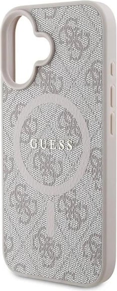 Mbështjellës Guess 4G Ring Classic Logo MagSafe për iPhone 16 Plus, Rozë
