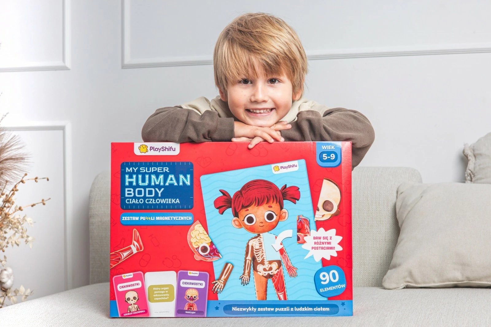 Set edukativ magnetik, PlayShifu, My Super Human Body 011-BLM0012, 90 pjesë, tabelë magnetike, moshat 5-12, set