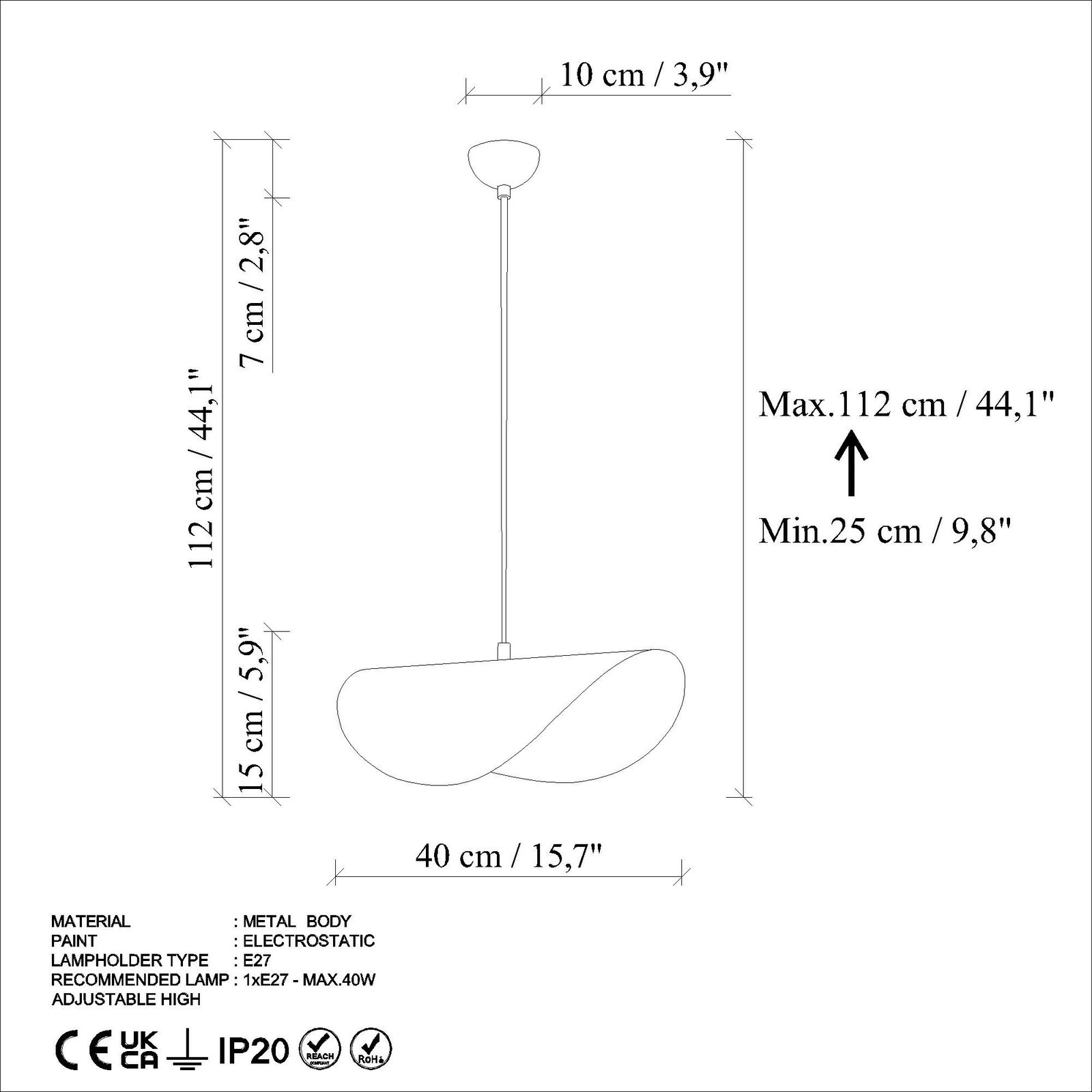 Llambë tavani Opviq, Vatoz - Nus - 2866, portokalli