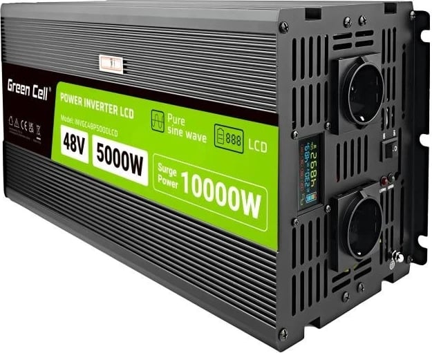 Përkthyes tensioni Green Cell PowerInverter LCD 48 V 5000W/10000W, i zi