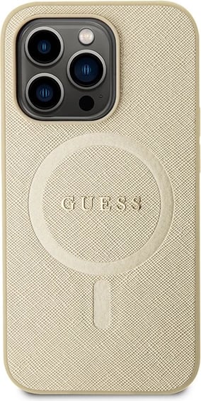 Mbështjellës Guess GUHMP15XPSAHMCB për iPhone 15 Pro Max 6.7", Saffiano MagSafe, ari Mbështjellës Guess GUHMP15XPSAHMCB për iPhone 15 Pro Max 6.7", Saffiano MagSafe, ari