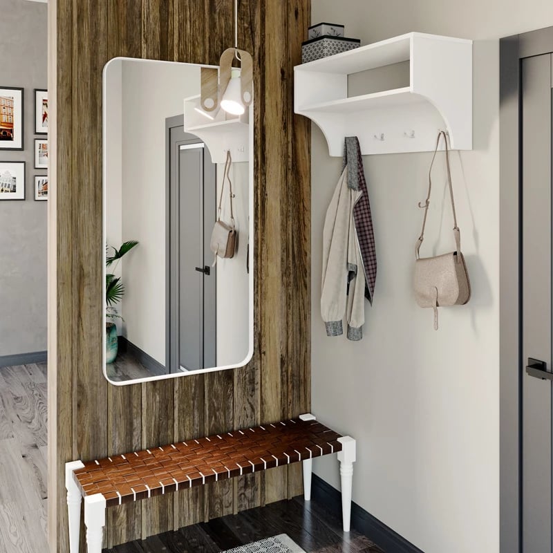 Varëse palltosh me raft Crosta, e bardhë, 80x28x40cm