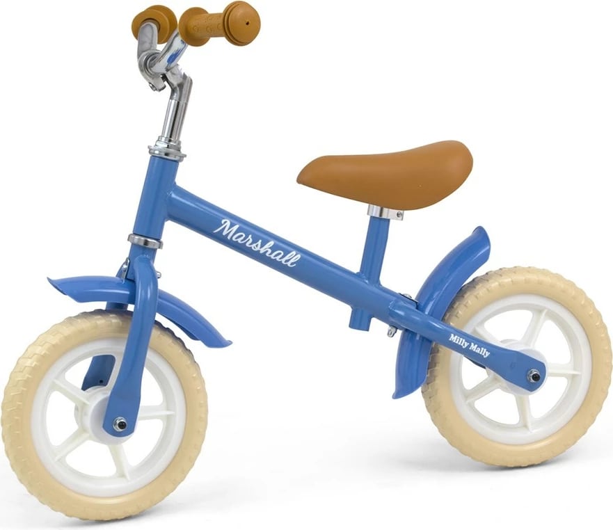 Biçikletë pa pedale, Milly Mally Marshall, rrota 10 inch, sedile dhe timon të rregullueshëm, kornizë çeliku, blu