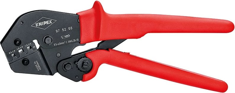 Kangjella krimpimi Knipex 97 52 05, 250mm, çelik, dorezë plastike, e kuqe