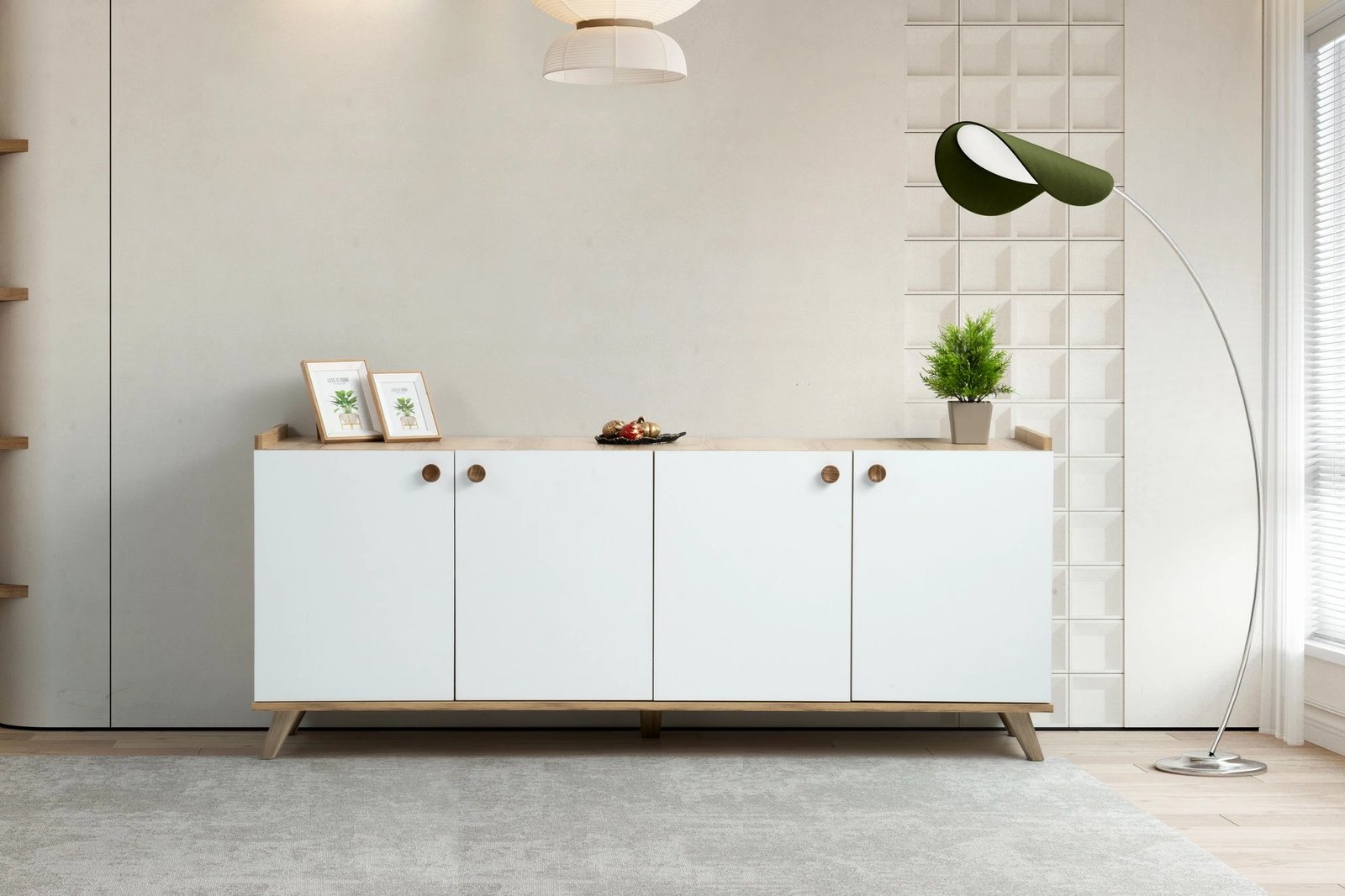 Konsolë Hanah Home, Sumer H3020, ngjyrë lis dhe e bardhë
