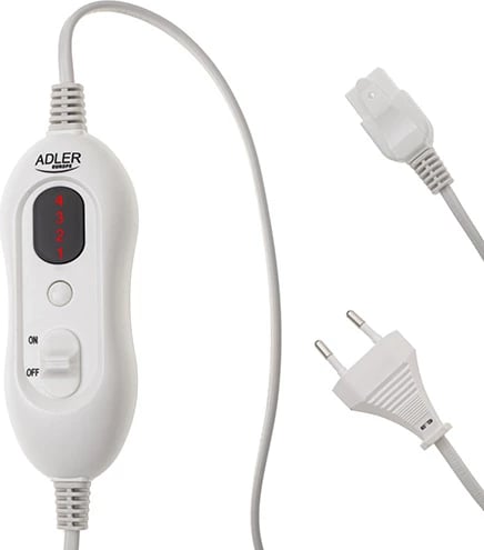 Rrip ngrohës për mesit, Adler AD 7437, 100W, 4 nivele temperature, fikje automatike 90 min, 32x72cm, Plug C, gri e çelët