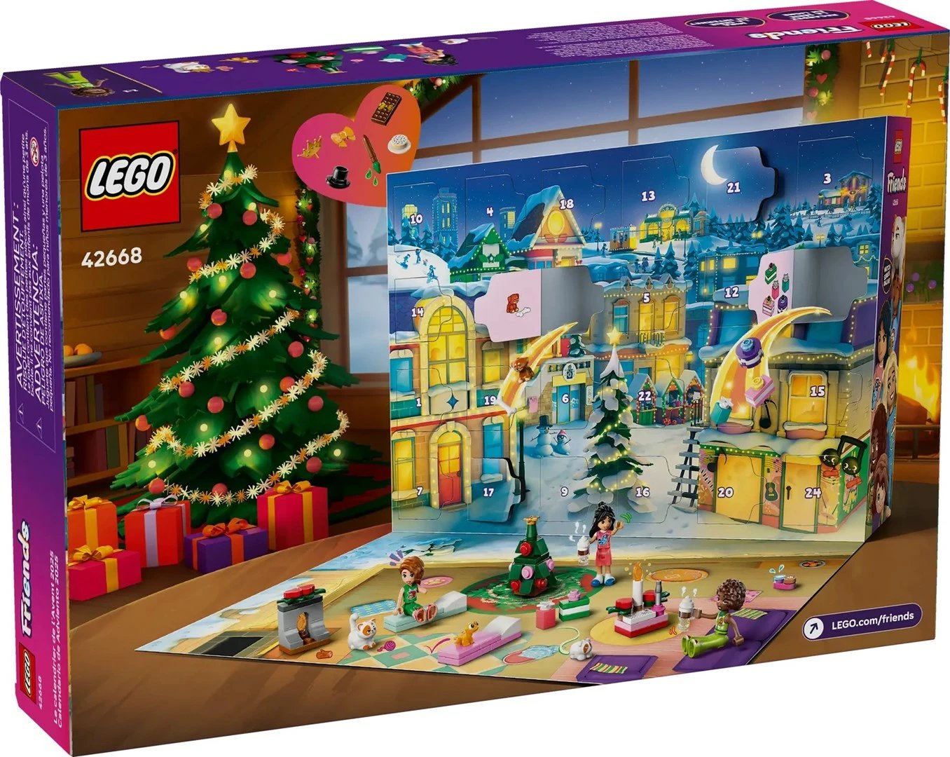 Kalendar advent LEGO Friends 42668, 237 pjesë, 5 minifigura, për fëmijë, shumëngjyrësh