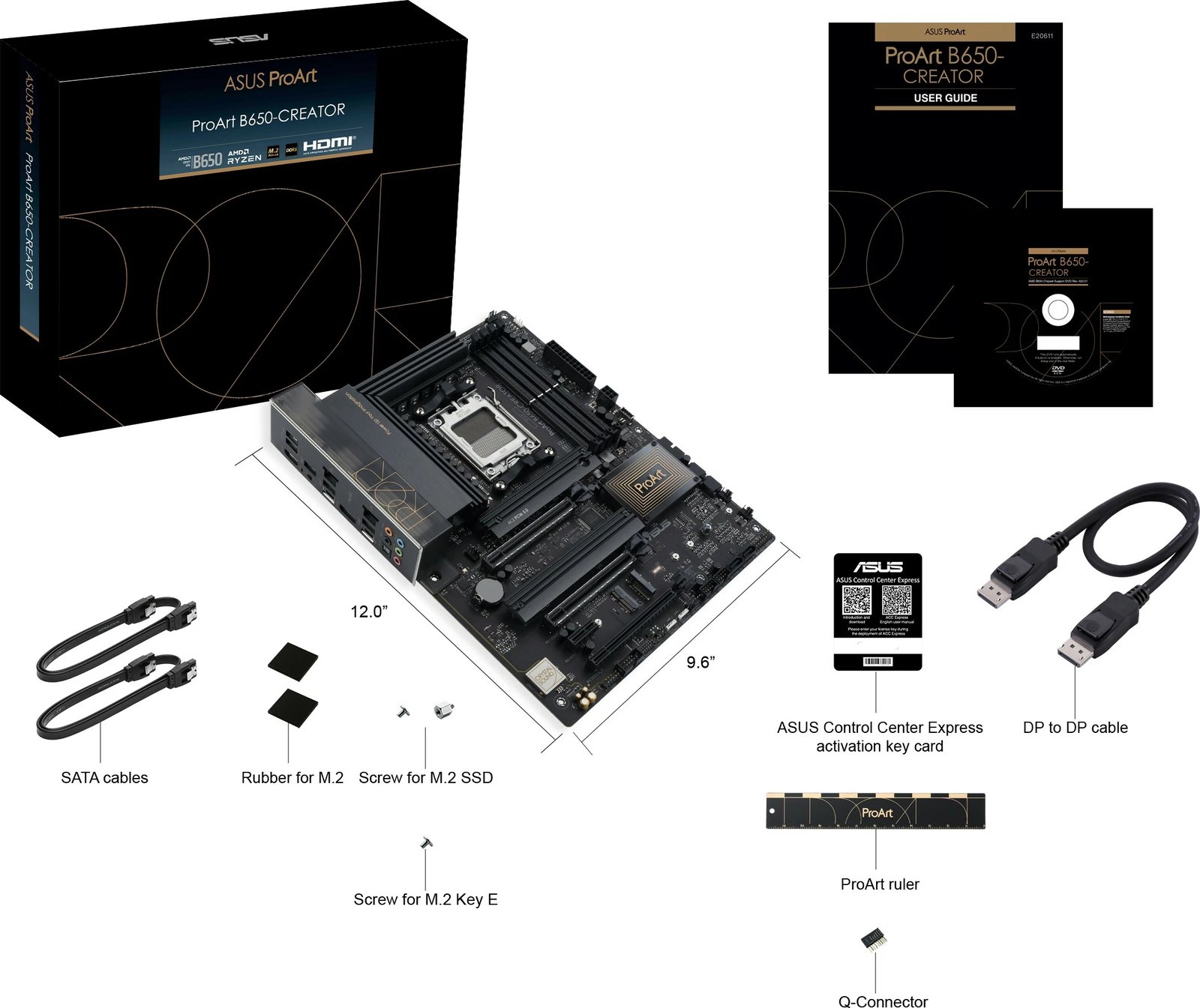 Pllakë amë ASUS ProArt B650-Creator, AMD, Socket AM5, DDR5-SDRAM, 128 GB