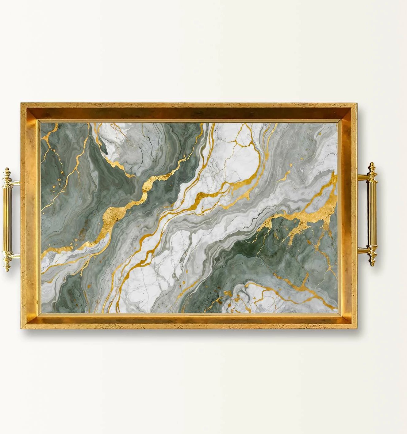 Tabaka dekorative prej qelqi, dizajn Aberto, TPEA10015, shumëngjyrëshe, 50x29x3.5cm