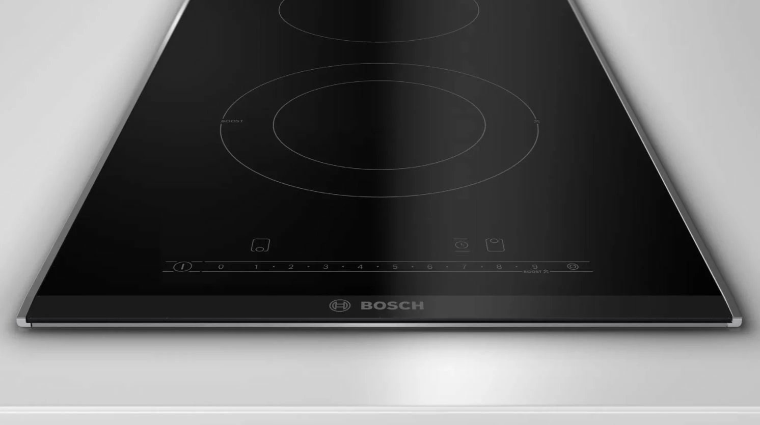 Pllakë qeramike Bosch PKF375FP2E, 2 zona, Touch, e zezë
