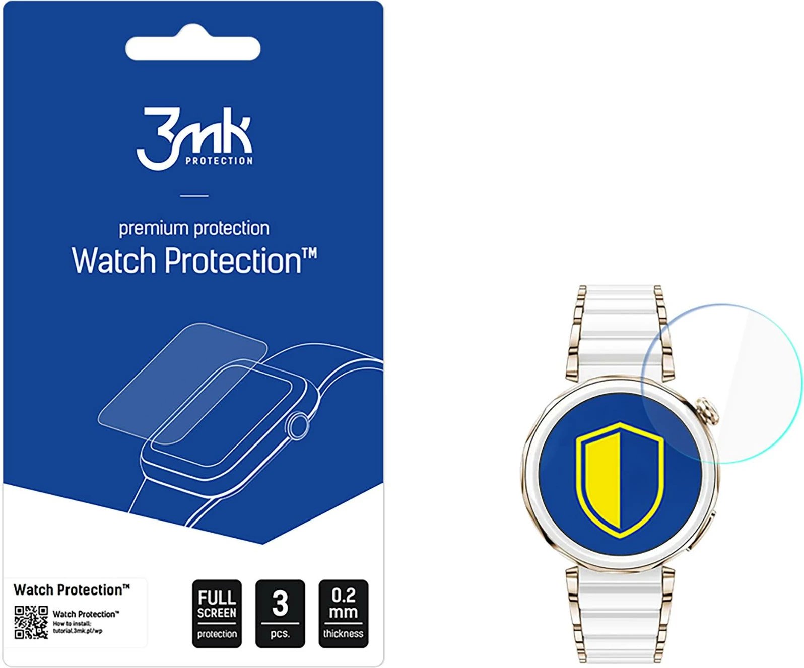 Mbrojtës ekrani Hybrid Glass 3mk për Huawei Watch GT5 Pro 42mm, set 3 copë
