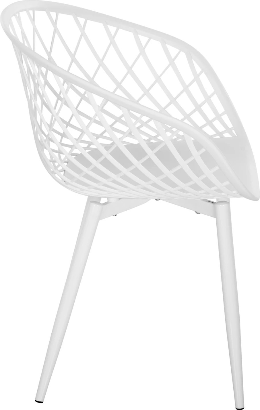 Karrige ARIADNE FH8001.31 polipropileni e bardhë-këmbë metali të bardha 62x54x81Hcm., set prej 4 copash