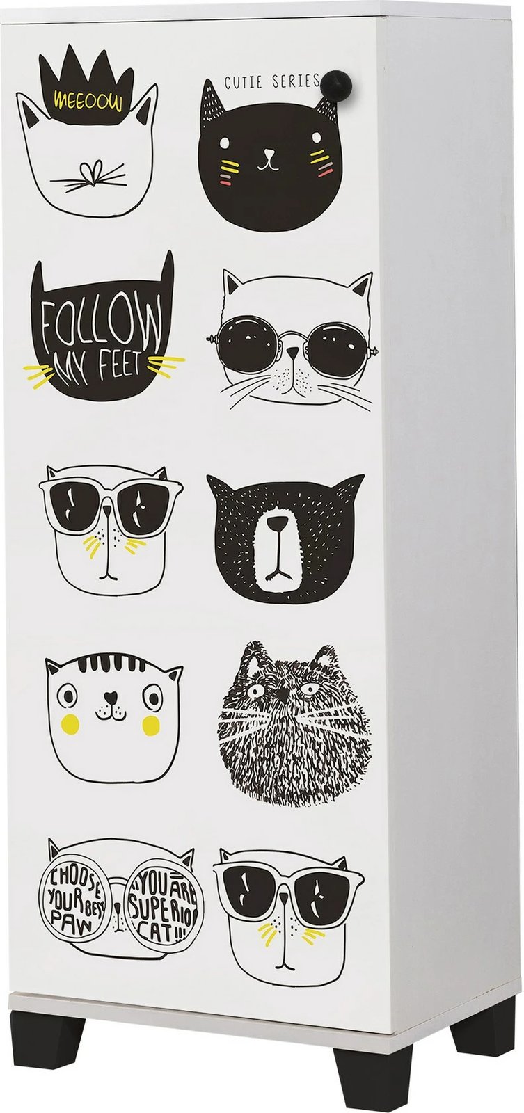 Dollap këpucësh Hanah Home, Filinta Cats, i bardhë