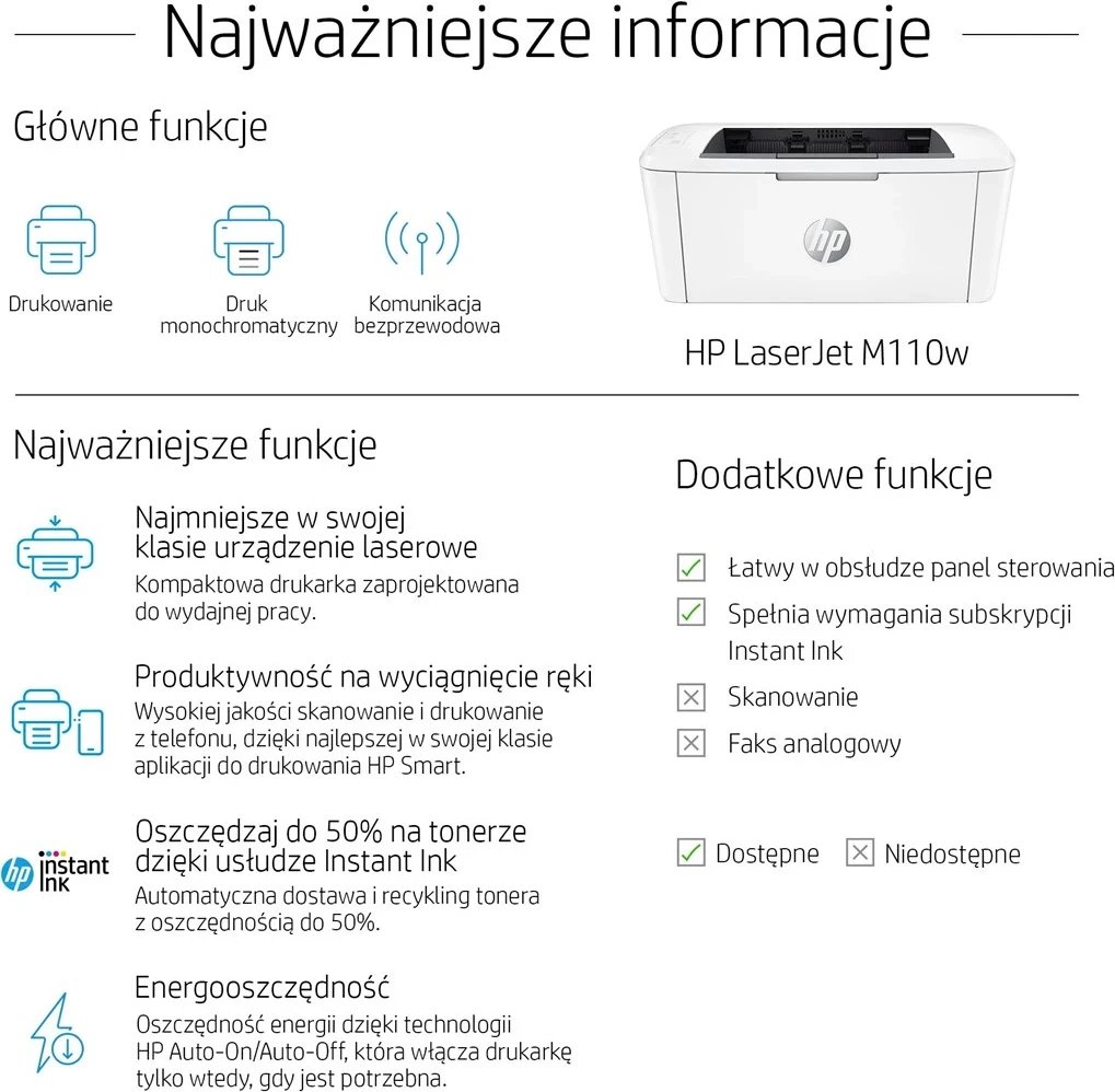 Printer Laser HP LaserJet M110w, për zyrë të vogël, në ngjyrë të bardhë Printer Laser HP LaserJet M110w, për zyrë të vogël, në ngjyrë të bardhë