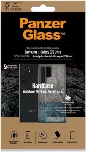 Mbështjellës PanzerGlass HardCase për Samsung Galaxy S22 Ultra, transparent