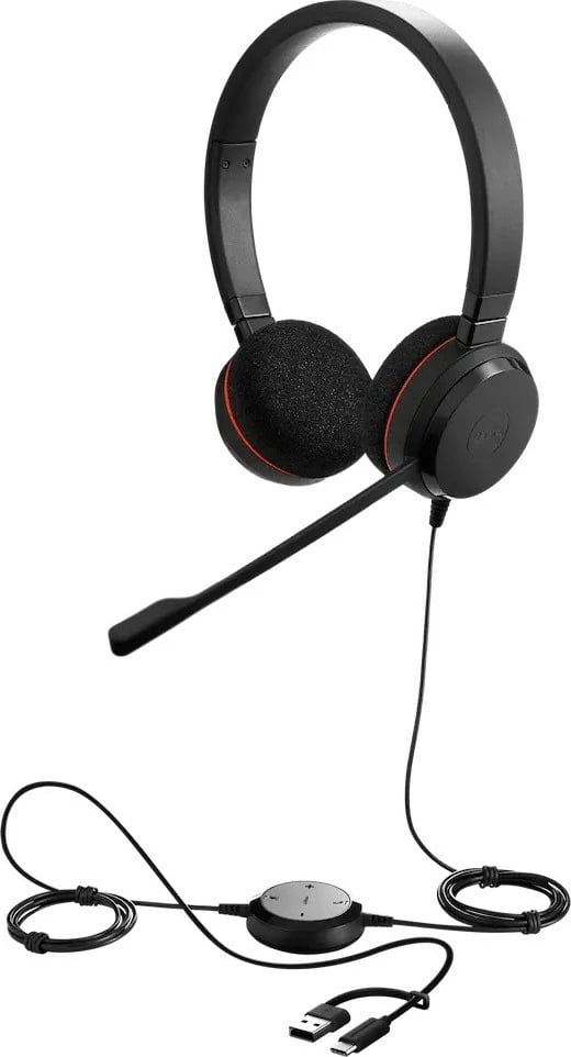 Kufje Jabra Evolve 20 SE UC Stereo me mikrofon, USB-A & USB-C, e zezë