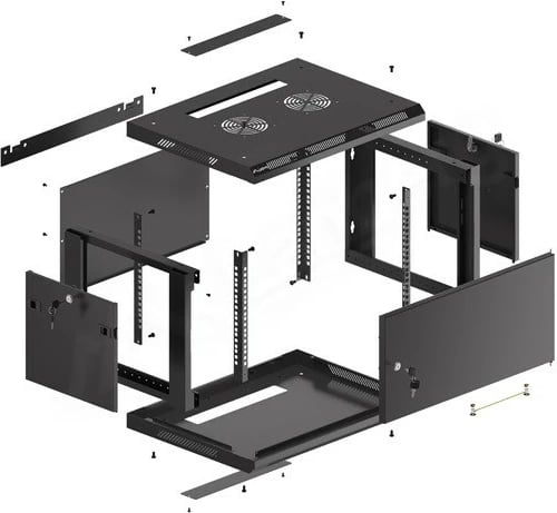 Kasë rrjeti Lanberg WF01-6406-00B, 6U, 600x450 mm, e zezë, për mur