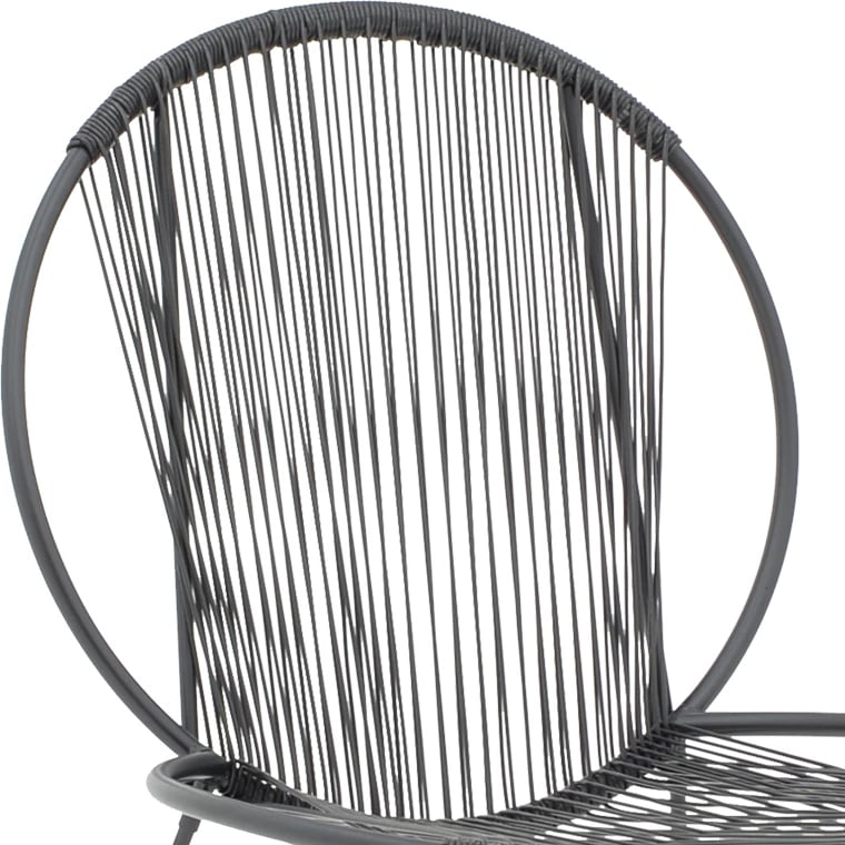 Karrige për kopsht Dapper, metalike e zezë, PE, 64.5x74.5x76cm