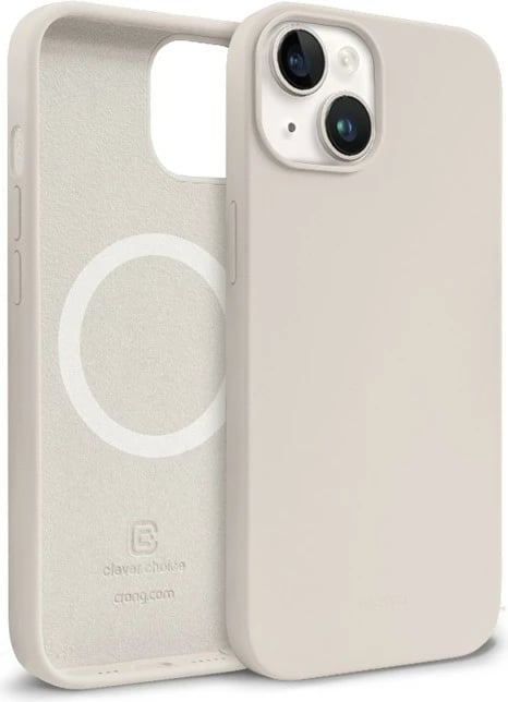 Mbështjellës CRONG Color Cover Magnetic për iPhone 14 / iPhone 13, Sand Beige