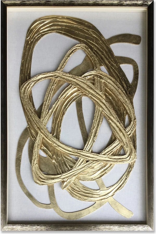 Pikturë dekorative Wild Soul, MDF, xham, ngjyrë ari dhe e bardhë, 60x90x4cm