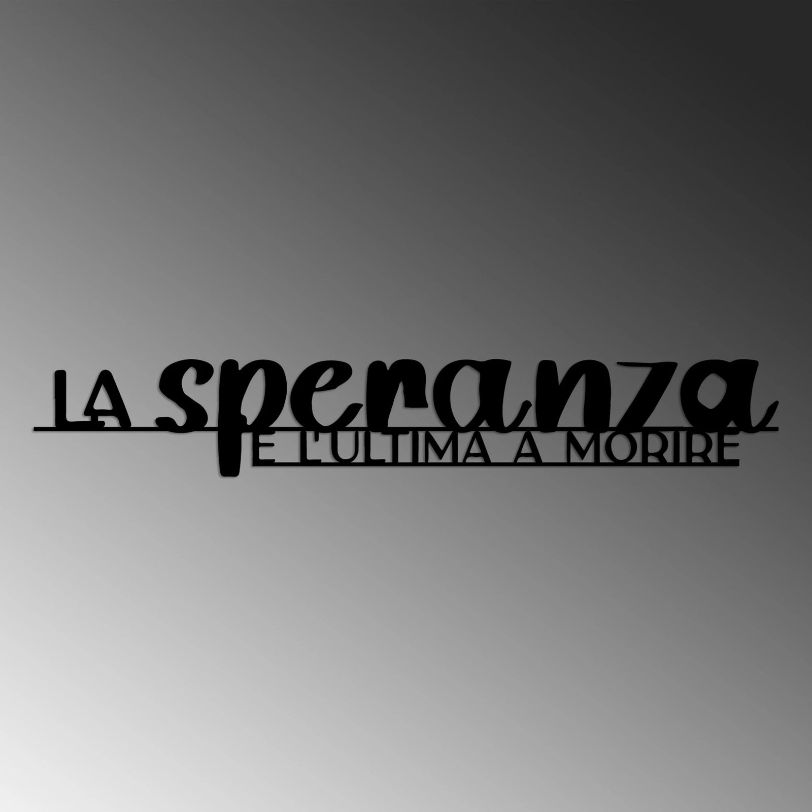 Aksesor dekorativ metalik për mur, Wallity La Speranza 1, ngjyrë e zezë, 86x14cm