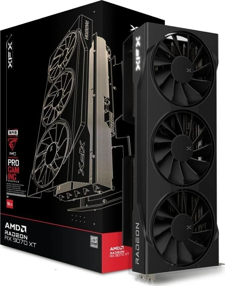 Kartelë grafike XFX Quicksilver RX 9070XT Mag. Air 16GB, E zezë