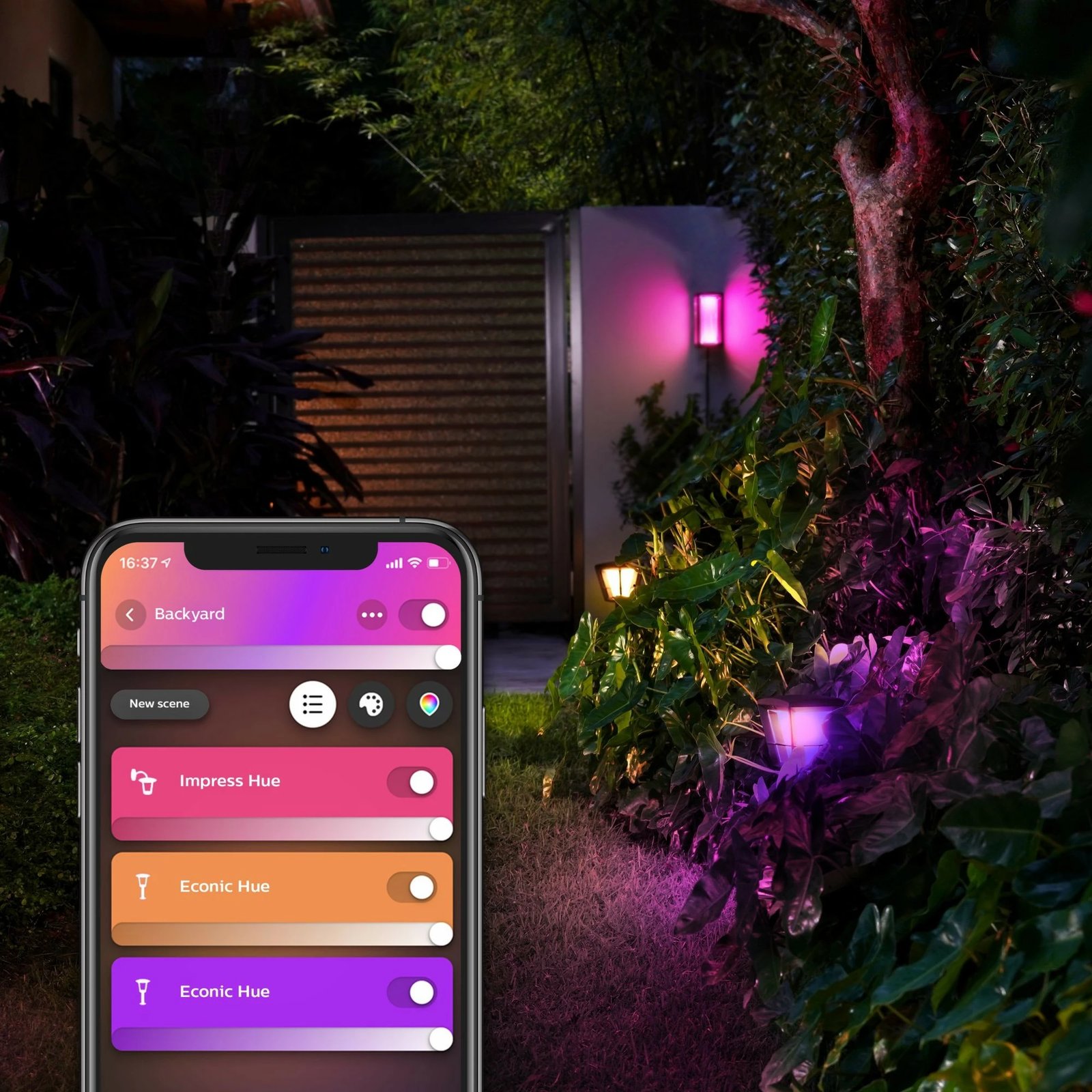 Dritë muri Philips Hue Impress, LED, e zezë, ngjyra të ndryshme Dritë muri Philips Hue Impress, LED, e zezë, ngjyra të ndryshme