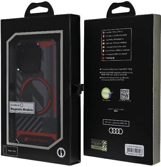Mbështjellës Audi IML Sport MagSafe për iPhone 15 Pro 6.1", i zi