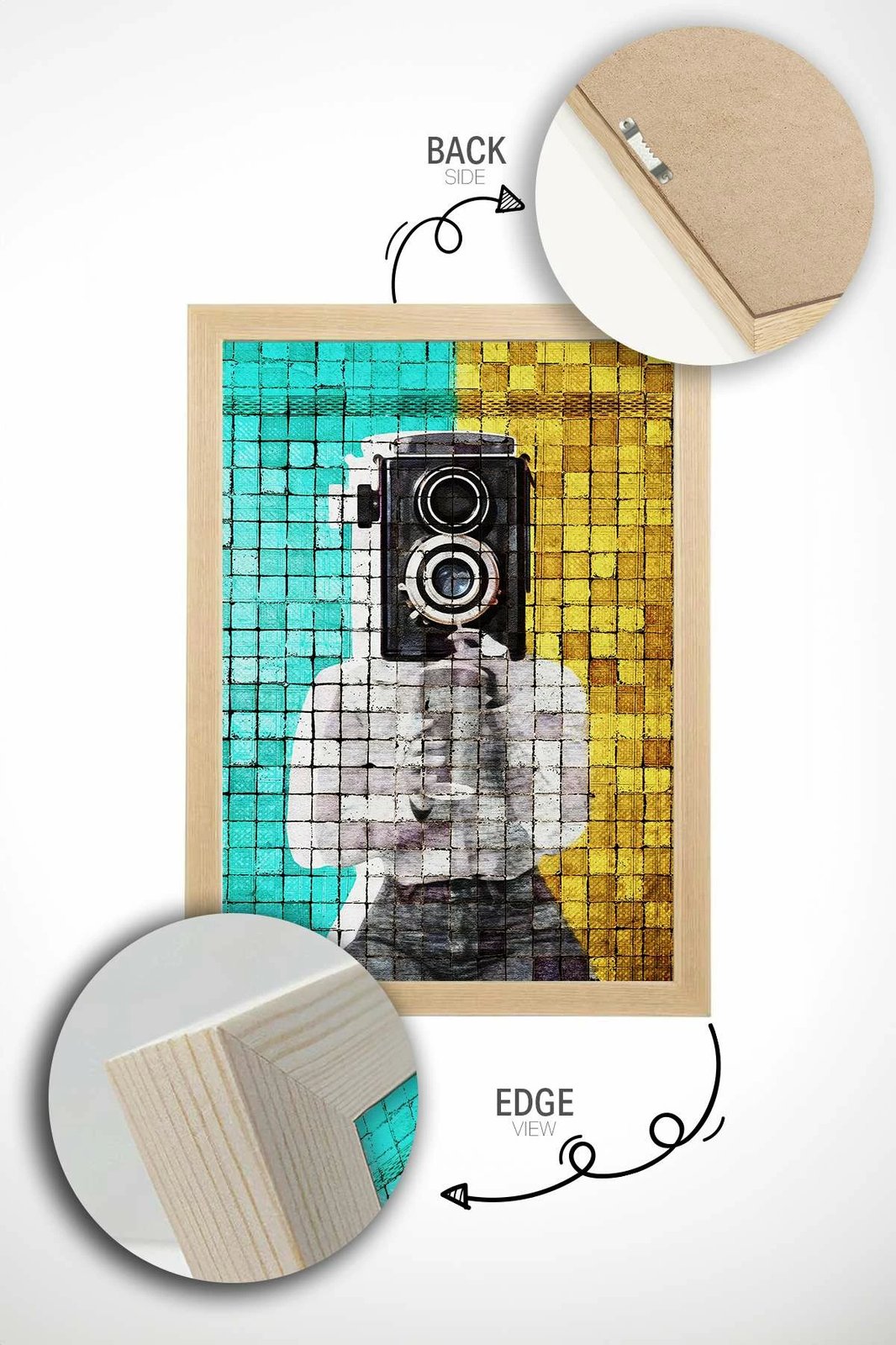 Pikturë dekorative me kornizë, Wallity, Popmosaıc2, shumëngjyrëshe, 33x48cm