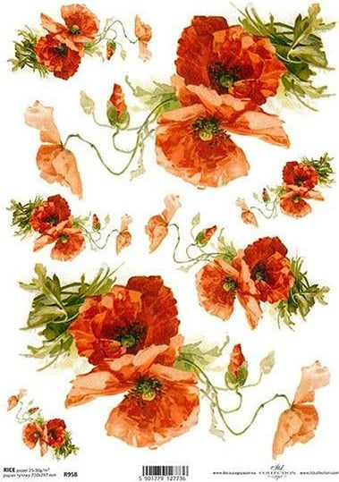 Letër orizi NEXT "red anemone" 21x29cm