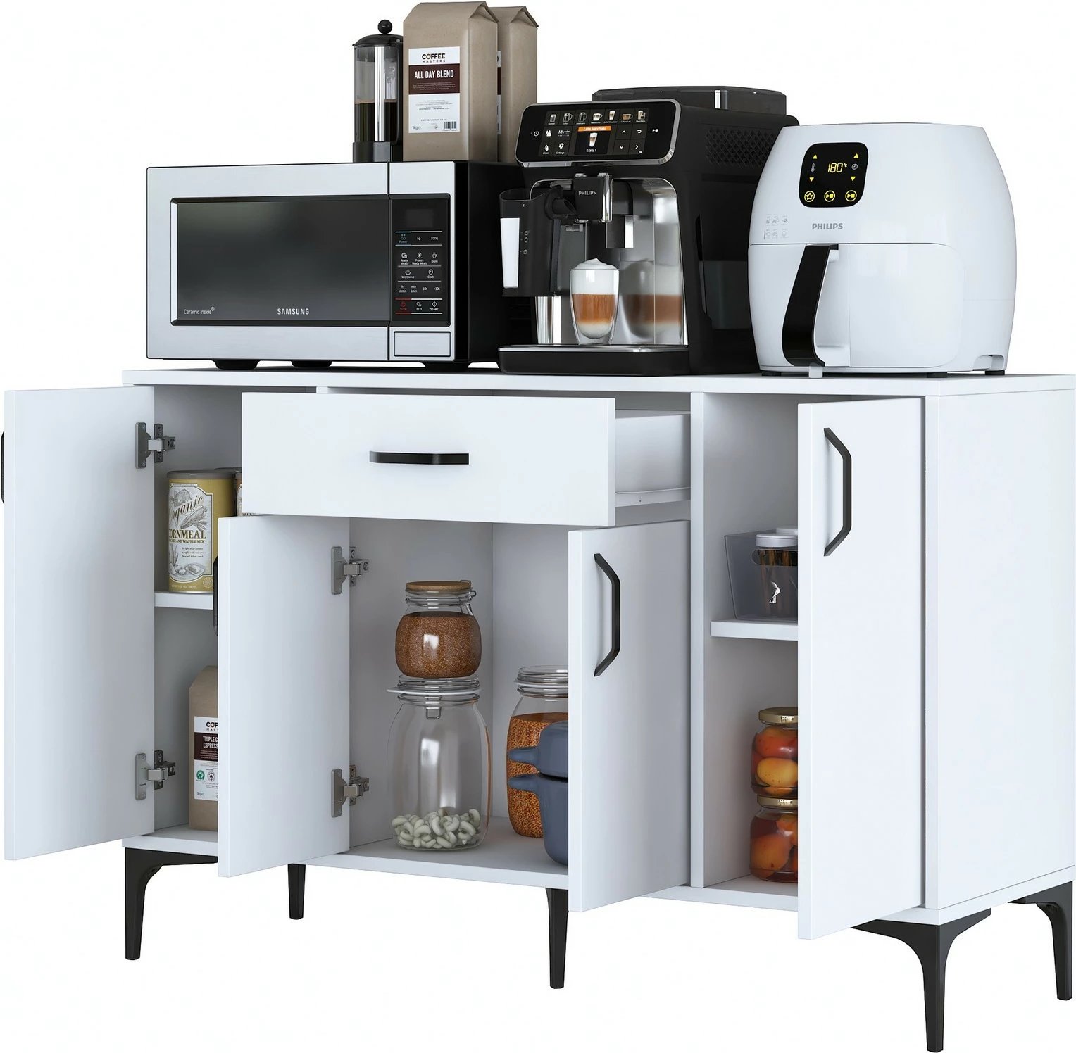 Dollap shumëpërdorimësh, ngjyrë e bardhë, Skye Decor, JE136 - 3144