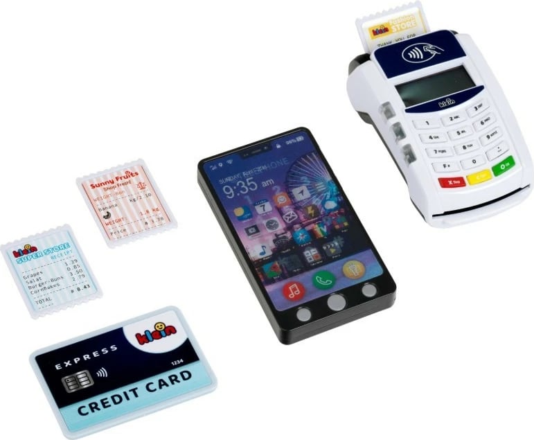 Set lodër, Klein 7274 terminal POS elektronik me celular, 7 pjesë, drita dhe tinguj, për moshat 3+, shumëngjyrësh