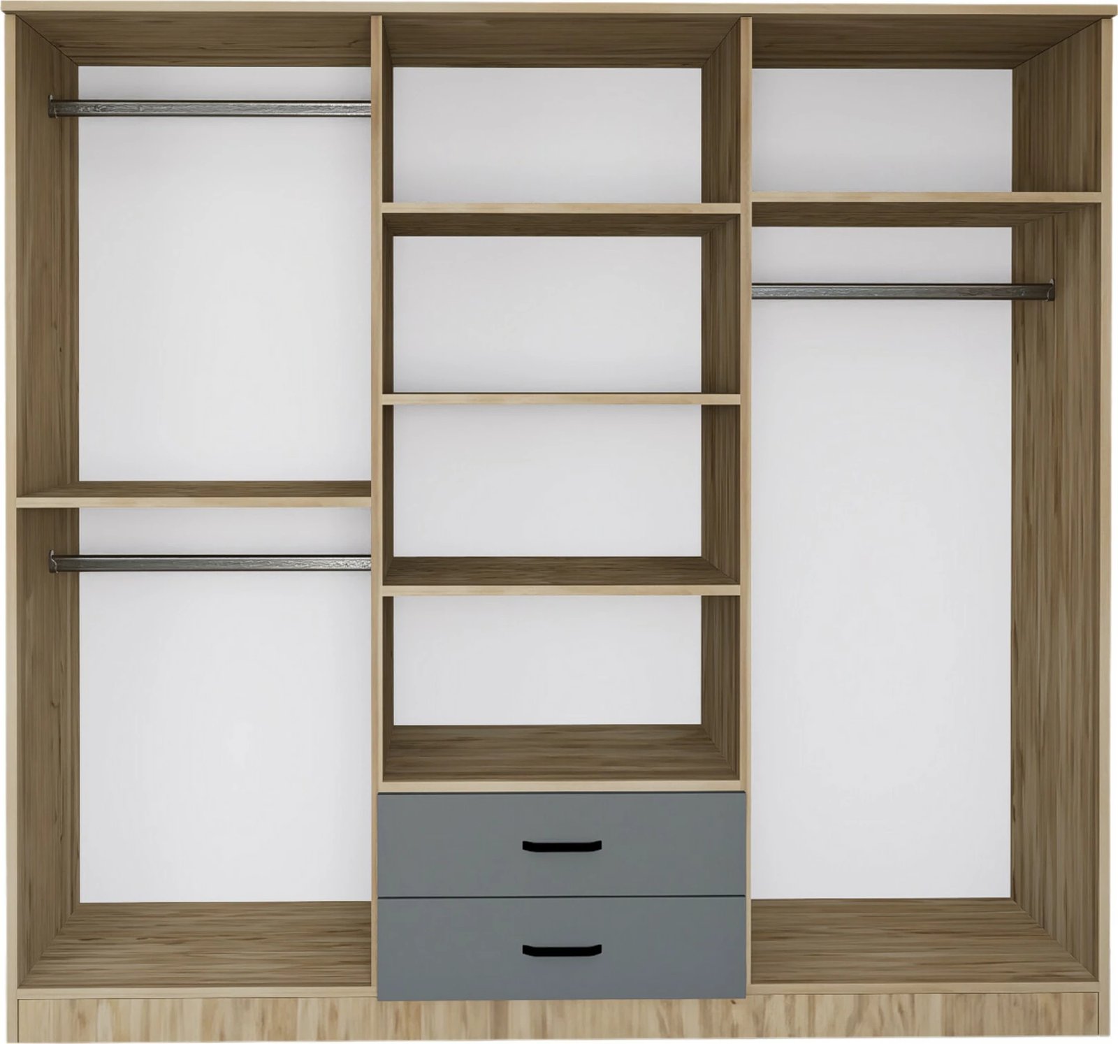 Dollap Skye Decor, ngjyrë gri dhe e bardhë, Yaman Luna - Fel 1600-65, 180x190x45 cm