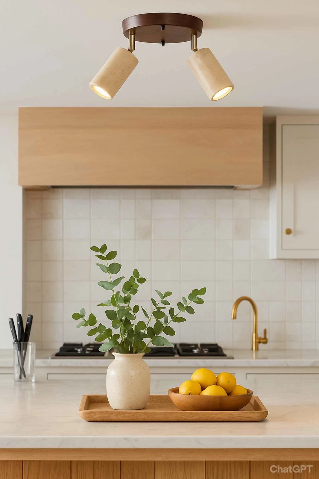 Llambë tavani Opviq Nur B, dru arre, bezhë