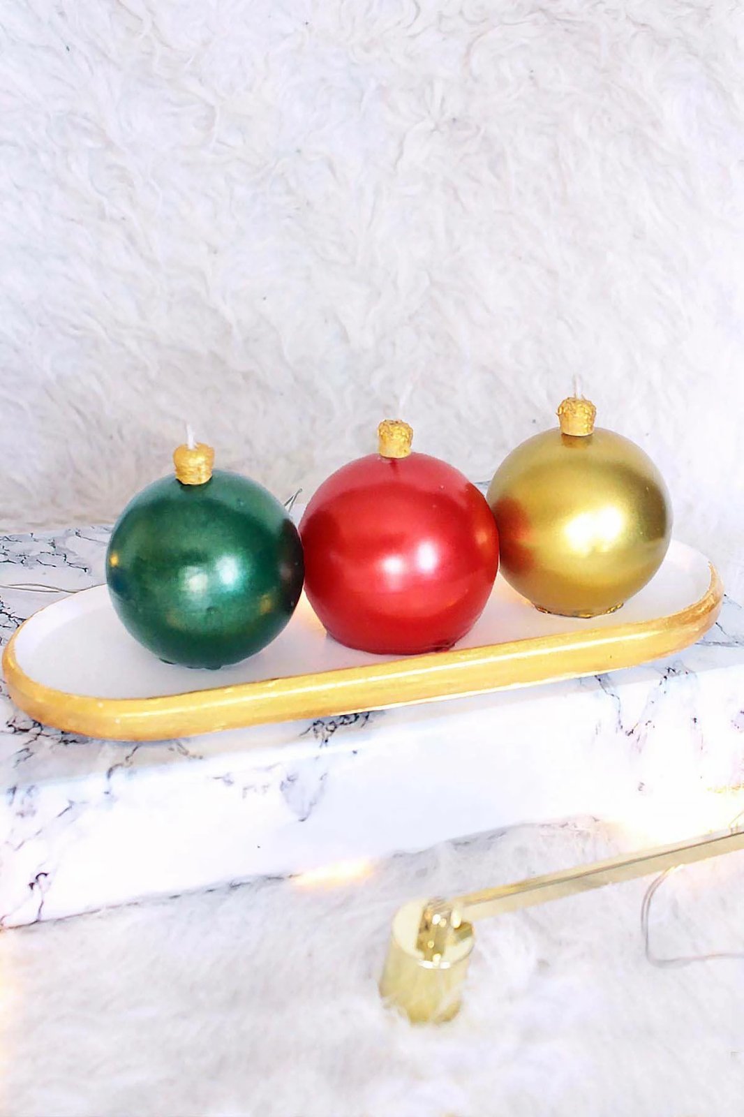 Set qirinjsh (3 copë), Evila Originals, Krishtlindje - e kuqe, e artë, e gjelbër