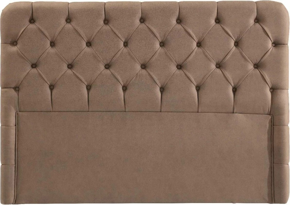 Pjesë koke krevati Skye Decor, material nubuck, kafe, 110x130x12 cm