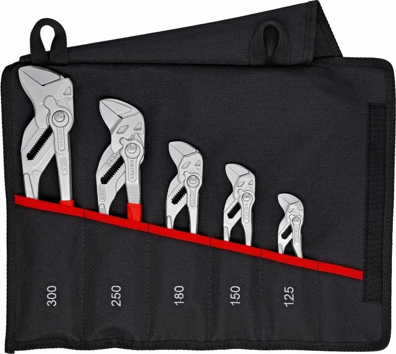 Set klësta Knipex 00 19 55 S4, çelik, dorezë plastike, 125 mm deri 30 cm, e kuqe