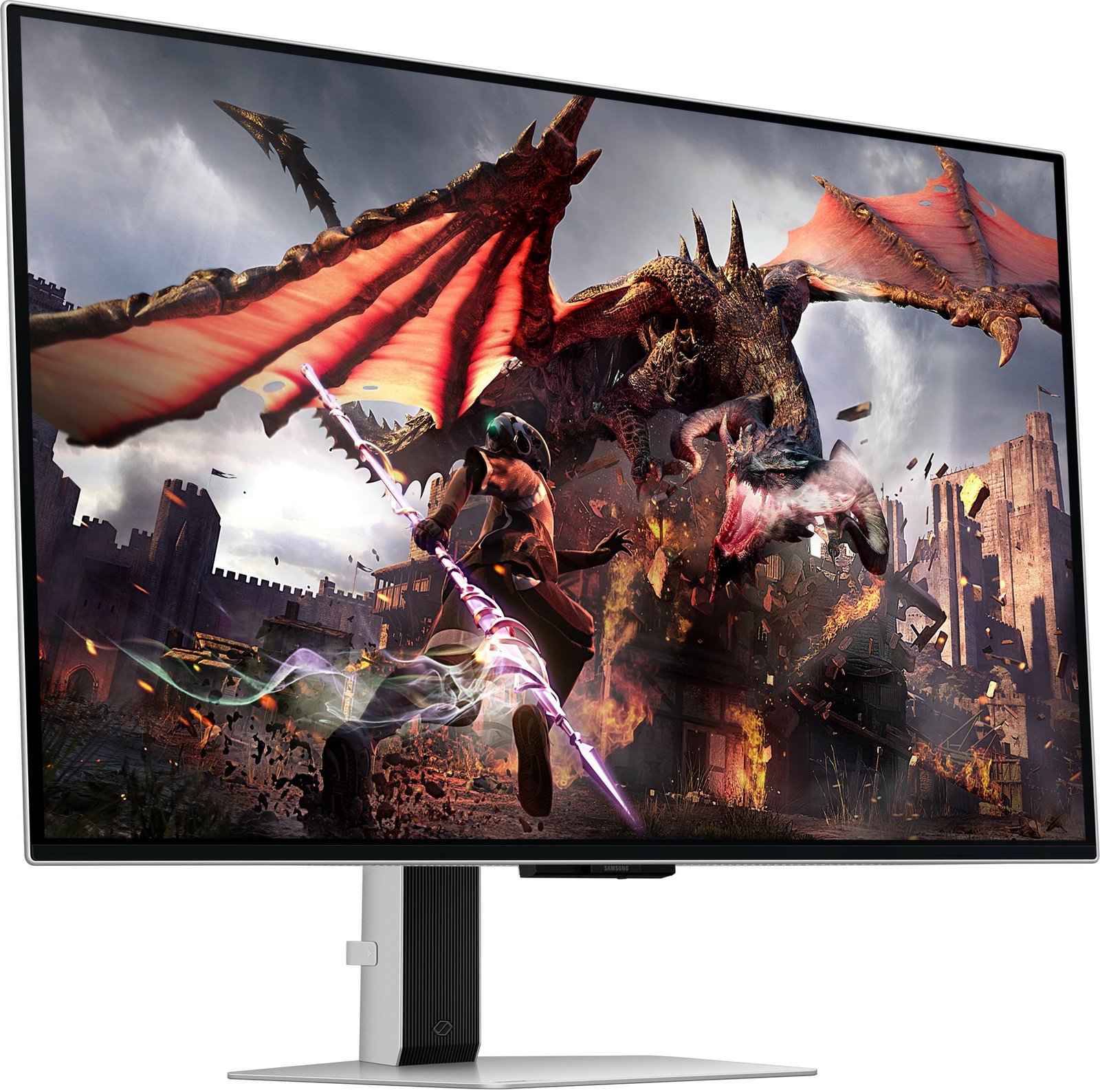 Monitor Samsung G80SD, 32", 4K Ultra HD, OLED, Silver