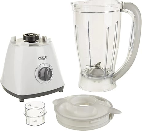Blender, Adler, AD 4057, 1.5L, 450W, 4 shpejtësi + Pulse, plastikë, i bardhë Blender, Adler, AD 4057, 1.5L, 450W, 4 shpejtësi + Pulse, plastikë, i bardhë