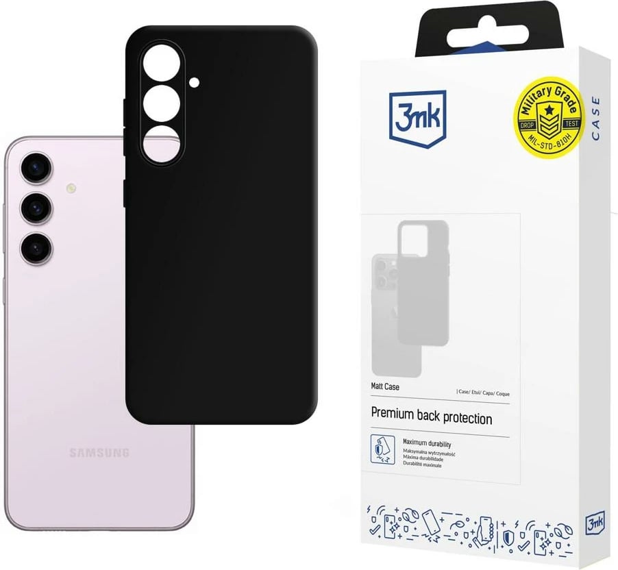 Mbështjellës 3mk Matt Case për Samsung Galaxy S24+, zi
