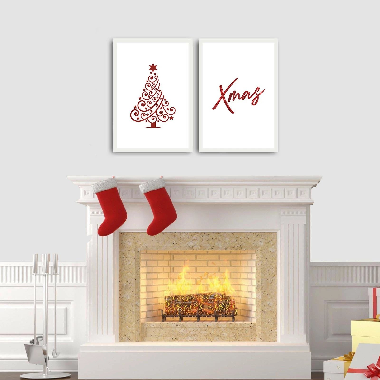 Pikturë dekorative me kornizë MDF (2 copë), Wallity, 2PBCTNOEL-03