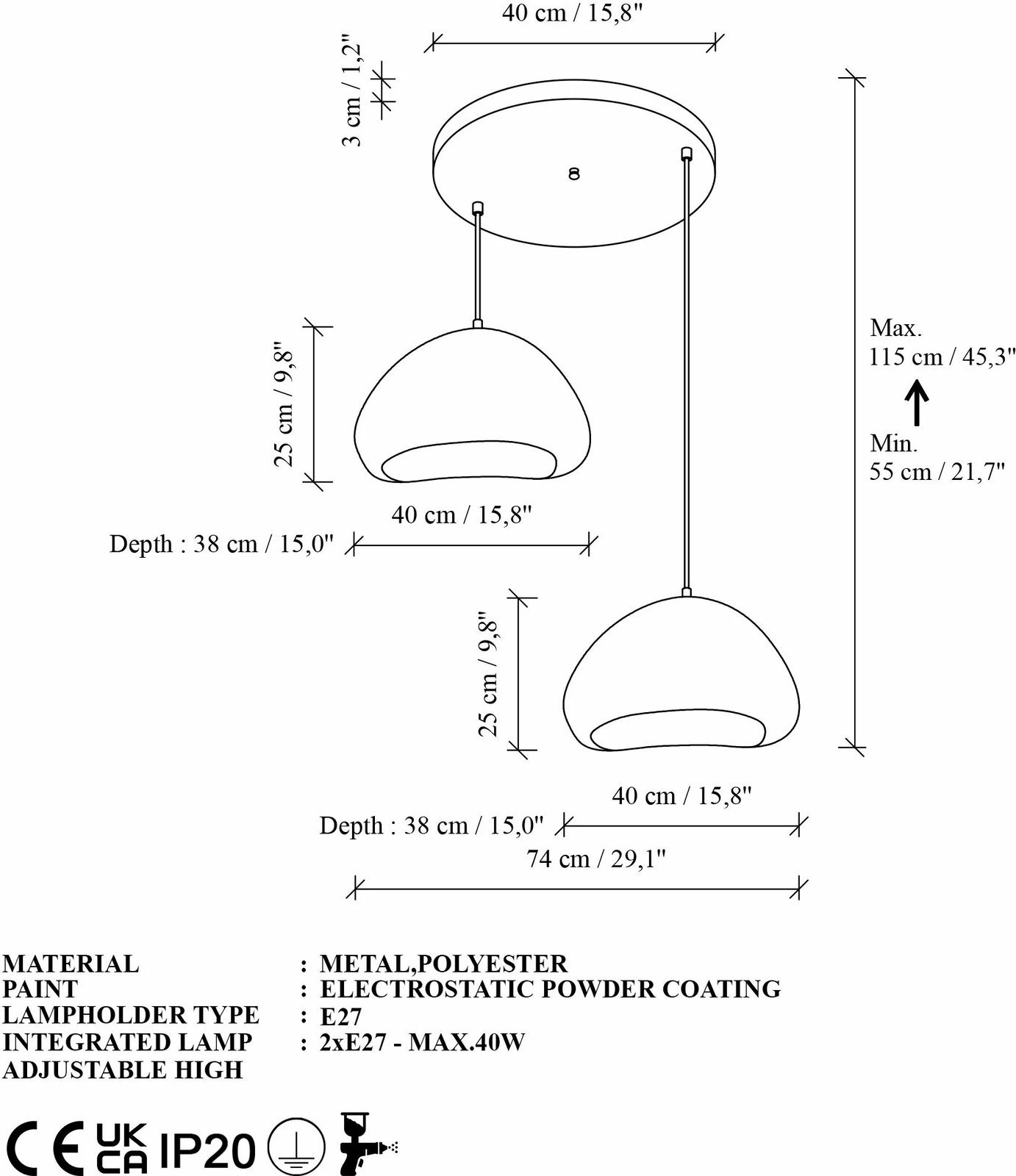 Llambë tavani Opviq, LORA-40-40-T-LUNA, e bardhë
