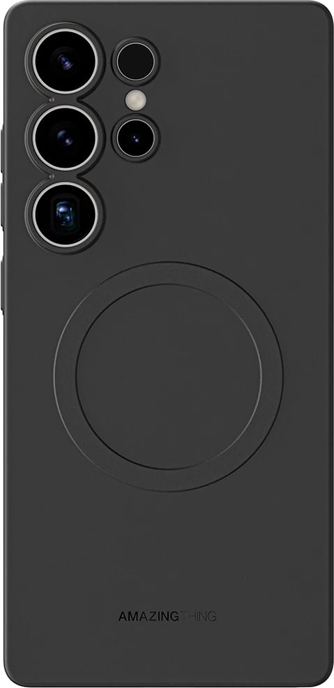 Mbështjellës AmazingThing Minimal Air me unazë magnetike për Samsung Galaxy S25 Ultra, i zi