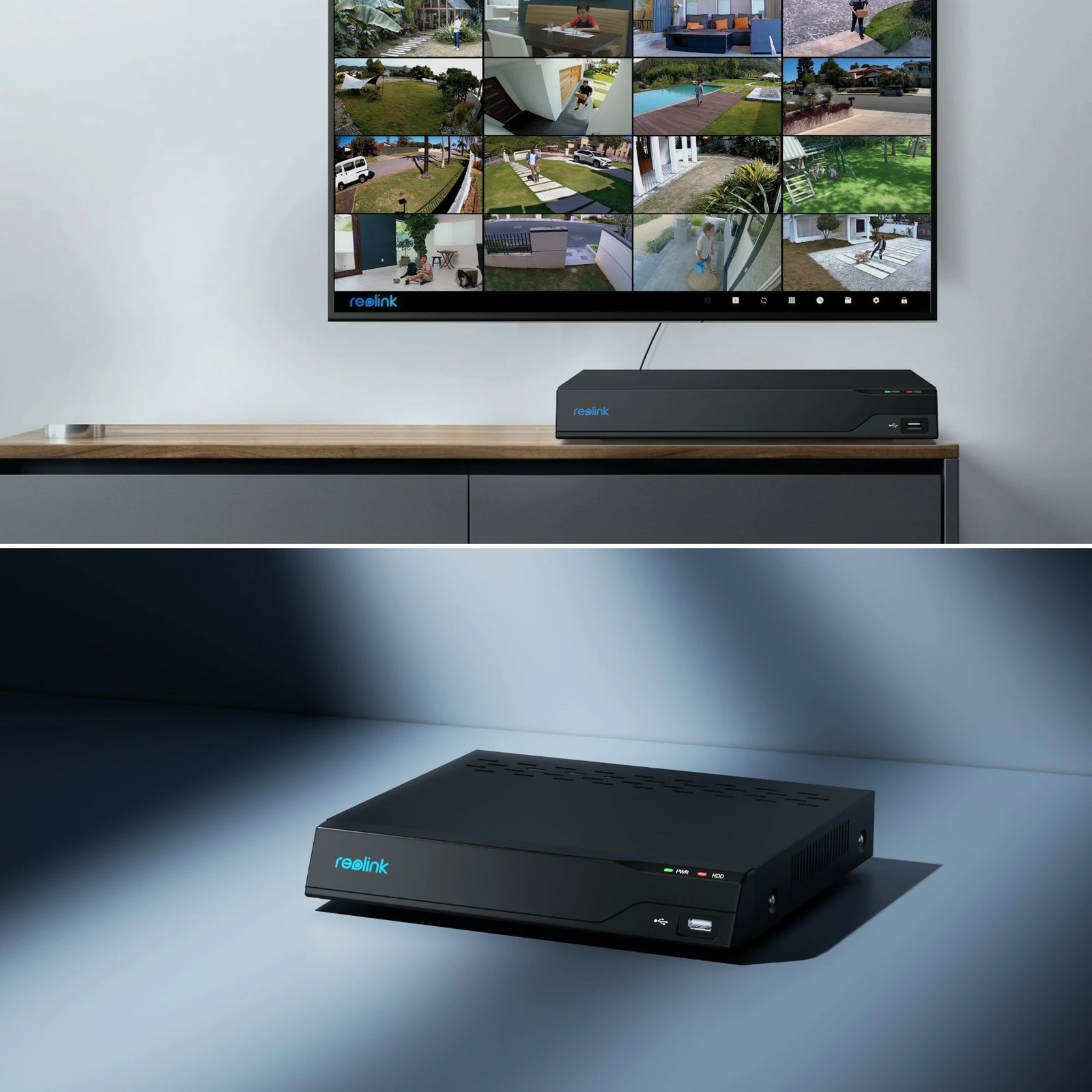 NVR Reolink NVS16, 16 kanale, 4TB HDD, deri në 12TB, i zi