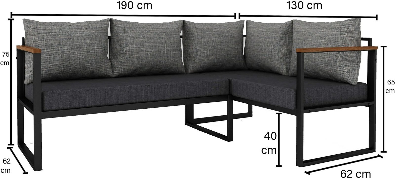 Këndare për kopsht Skye Decor, gri dhe antracit, CPT5515-190