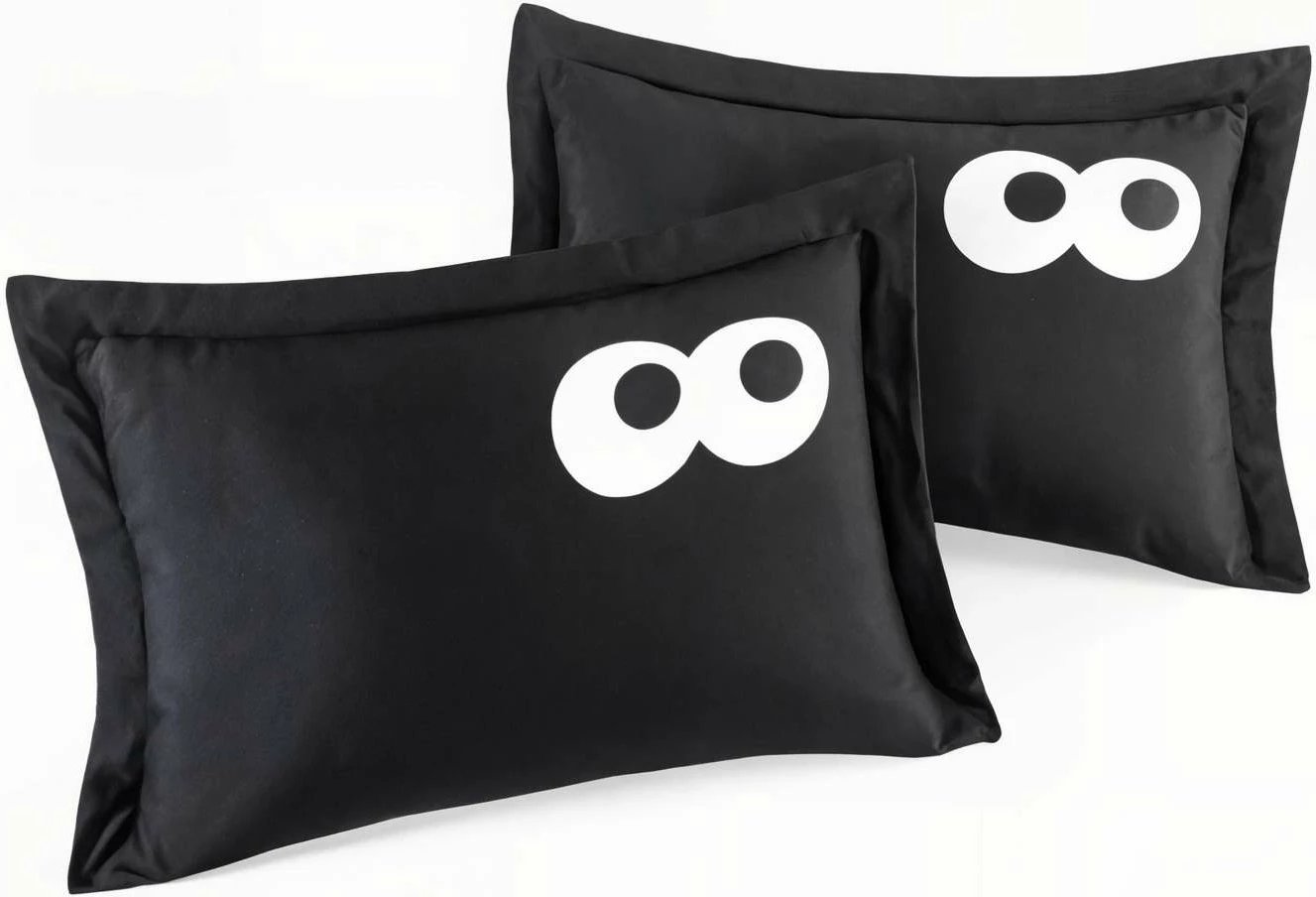 Set mbulesë për jorgan king size, Funny, ngjyrë e zezë