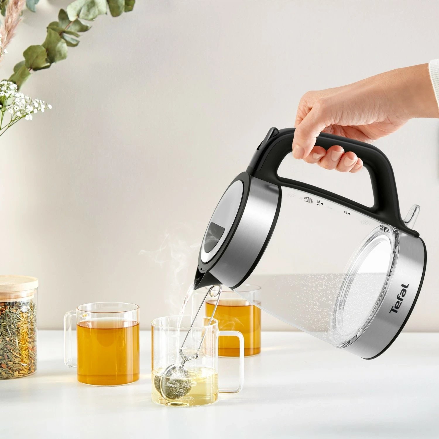 Çajnik elektrik Tefal KI605830, 1.7L, xham, argjendtë
