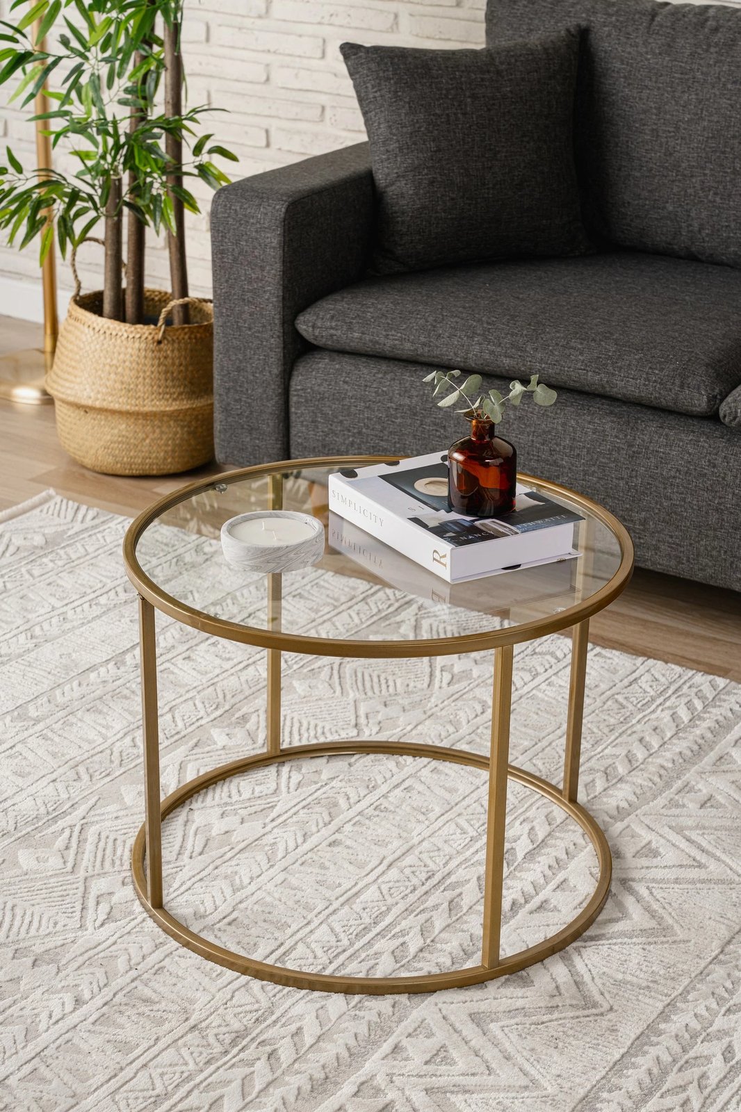 Tavolinë kafeje Hanah Home, Berlin, ngjyrë ari, 60cm